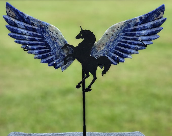Sodalite Crystal Unicorn Pegasus Wings