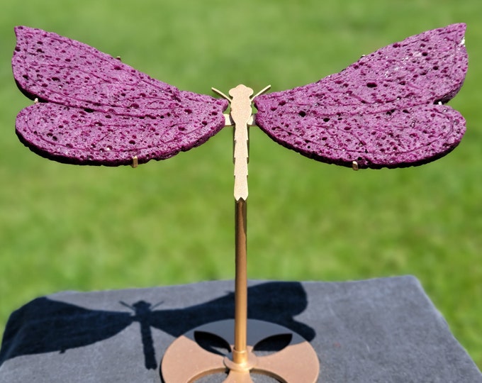 Honeycomb Ruby Crystal Dragonfly Wings