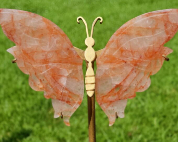 Fire Quartz Crystal Butterfly Wings