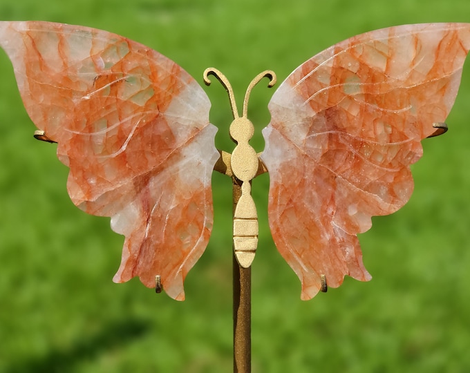 Fire Quartz Crystal Butterfly Wings