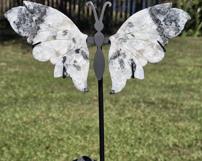 Rainbow Moonstone Crystal Butterfly Wings