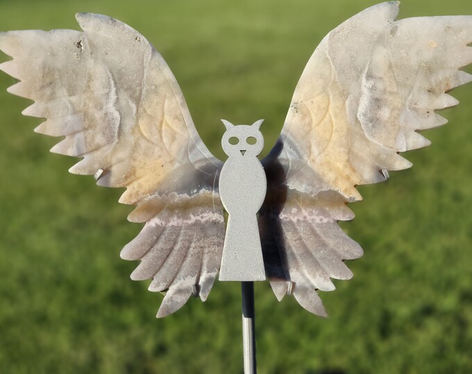 Agate Crystal Owl Wings