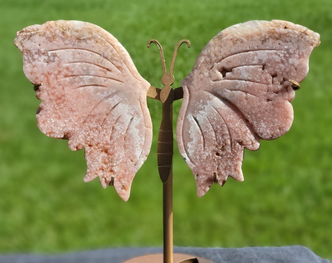 Pink Amethyst Crystal Butterfly Wings