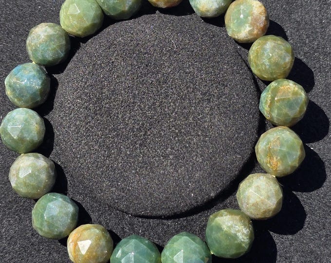 Faceted Moss Agate Crystal Beaded Bracelets