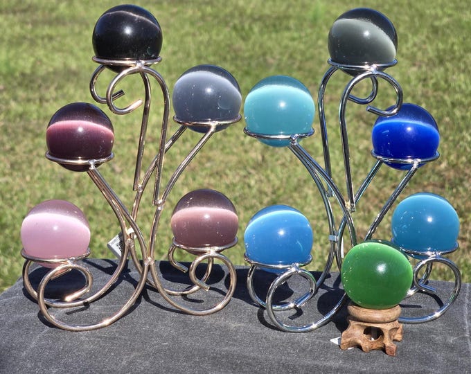 Cat Eye Selenite Crystal Sphere