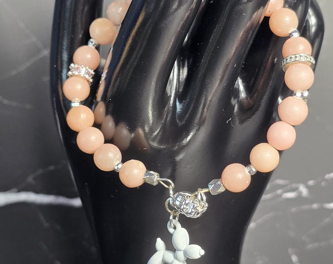 Pink Opal Custom Crystal Bracelet ~ Puppy Love