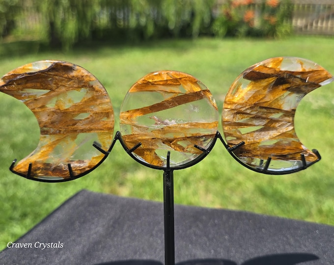Golden Healer Crystal Triple Moon