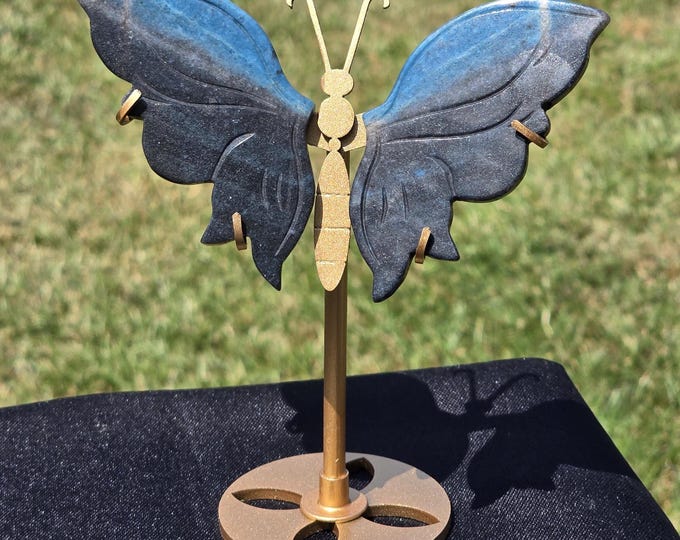 Blue Trolleite Crystal Butterfly Wings