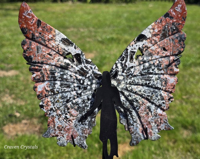 Orbicular Ocean Jasper Crystal Angel or Fairy Wings