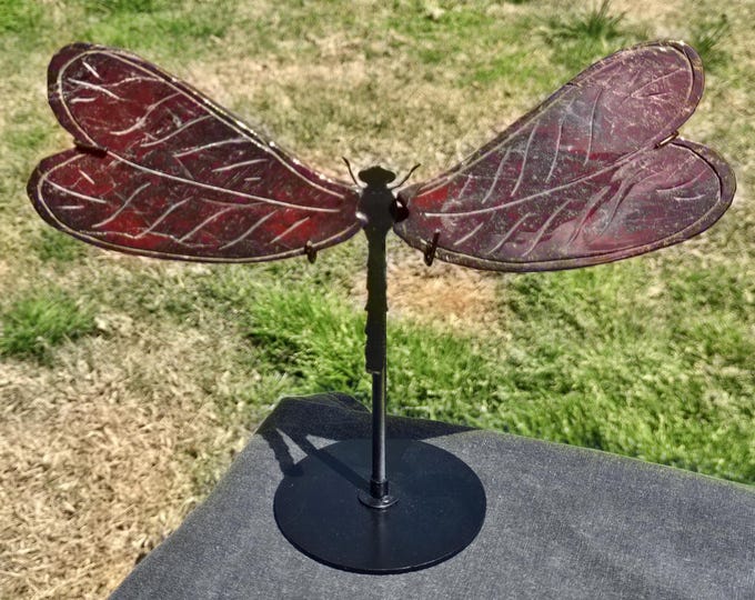 Red Iron Banded Jasper Crystal Dragonfly Wings** Repaired