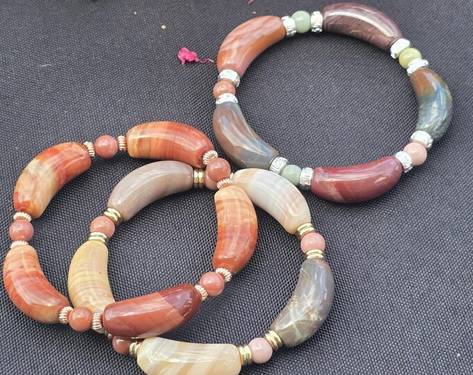 Alashan Agate Custom Crystal Bracelets