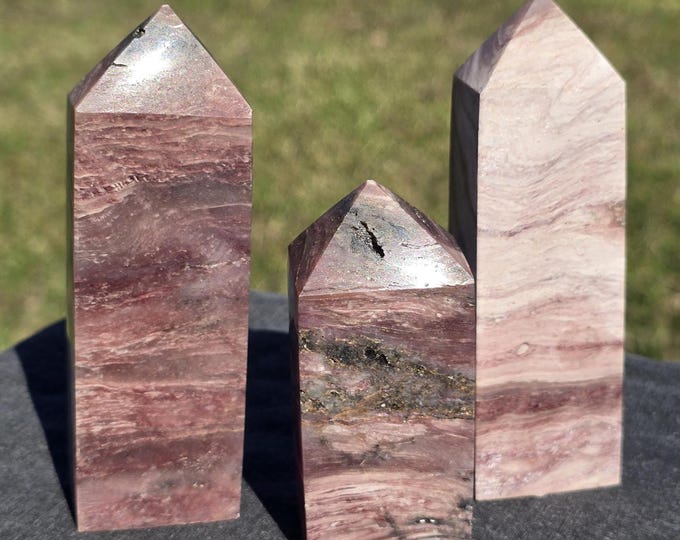 Banded Pink Mica Crystal Towers