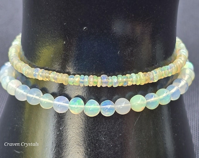 Sterling Silver Ethiopian Opal Crystal Bracelet