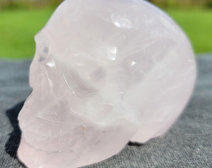 Rose Quartz Crystal Skull