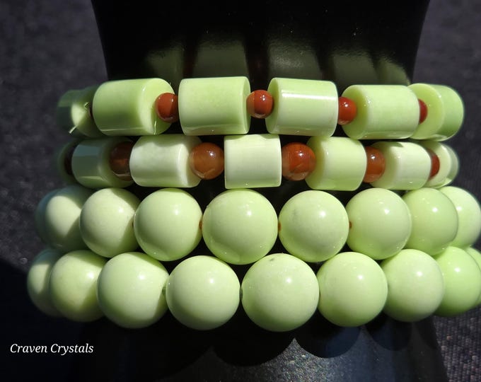 Lemon Magnasite Crystal Beaded Bracelets