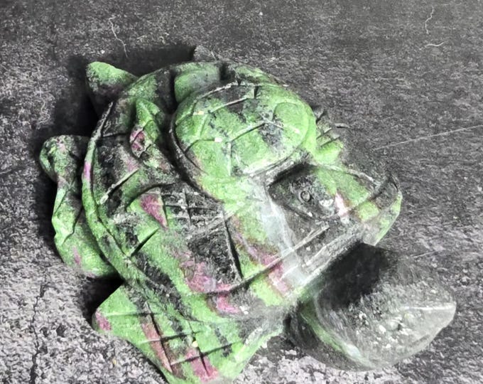 Ruby Zoisite Crystal Turtle Carving