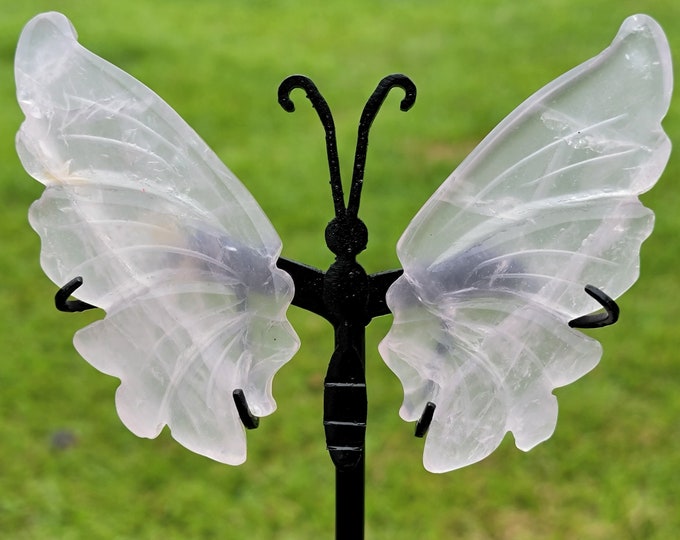 Rose Quartz Crystal Butterfly Wings