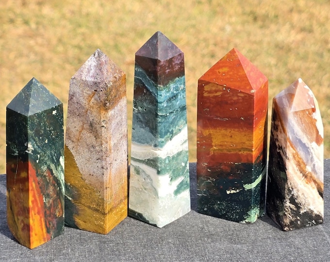 Colorful Ocean Jasper Crystal Towers