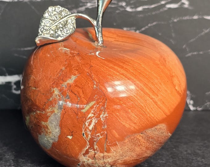 Red Jasper Apple Crystal Carving