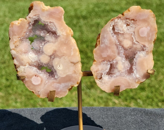 Druzy Pink Amethyst Crystal Slab Butterfly Wings