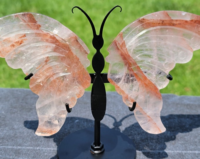 Fire Quartz Crystal Butterfly Wings