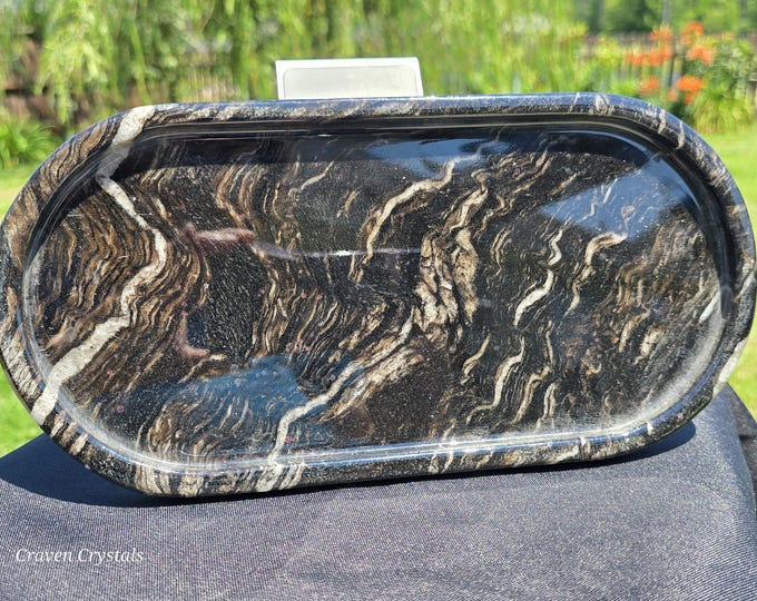 Brazilian Black Titanium Granite Crystal Plate