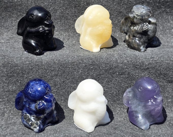 Mini Crystal Rabbit Carvings