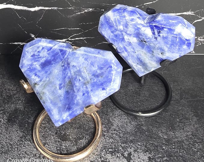 Afghanite Sodalite Crystal Heart Carvings