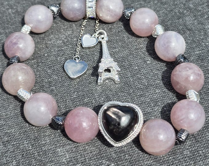 To Paris with Love ~ Lavender Rose Quartz Crystal Bracelet