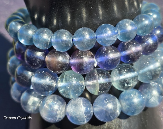 Blue Fluorite Crystal Beaded Bracelets