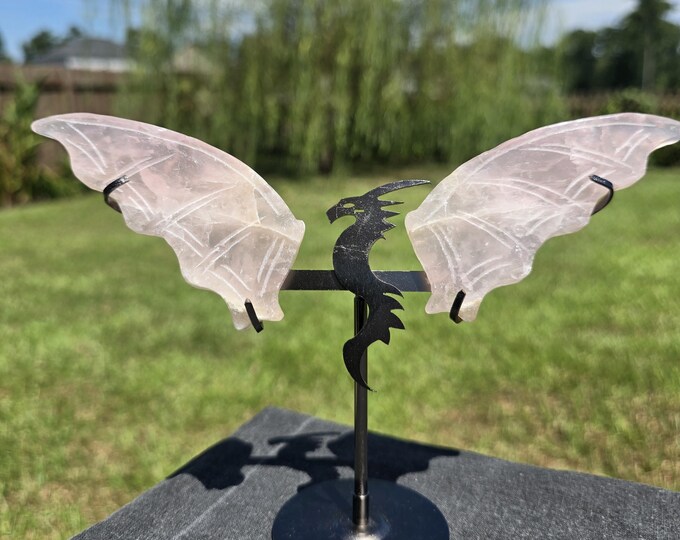 Rose Quartz Crystal Dragon Wings