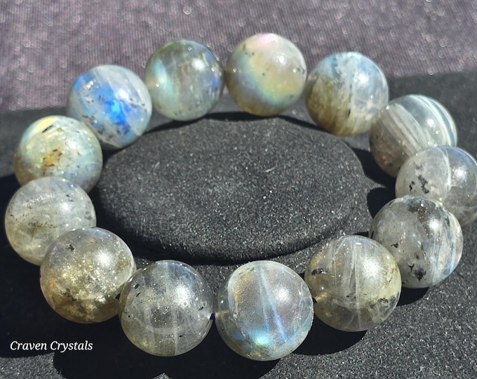 Labradorite 16mm Crystal Beaded Bracelet