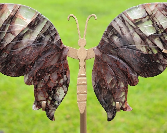 Fire Quartz Crystal Butterfly Wings