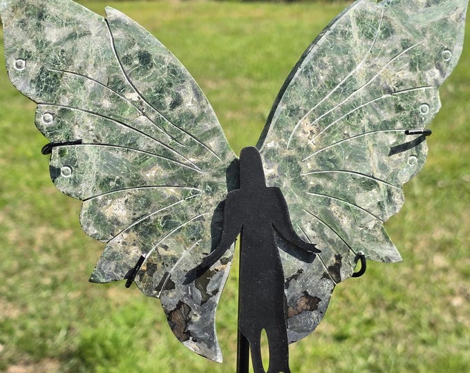 Serpentine Jade Crystal Angel or Fairy Wings