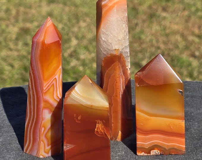 Carnelian Red Agate Crystal Towers