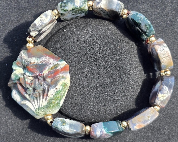 Ocean Jasper Crystal Custom Bangle Bracelet ~ The Painted Lily