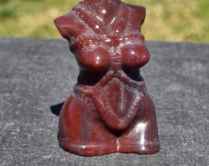 Red Jasper Crystal Goddess Lady Body Carvings