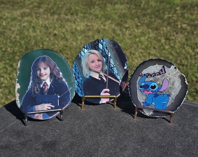 Harry Potter & Stitch Character Agate Crystal Slabs