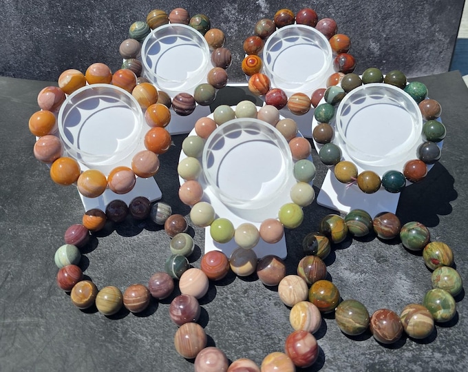 Large Alashan Agate Crystal Beaded Bracelets