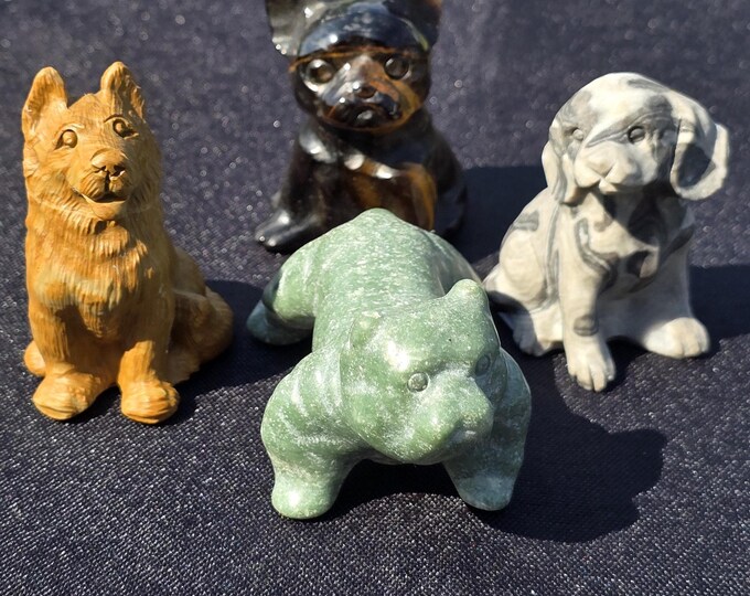Small Crystal Dog Carvings
