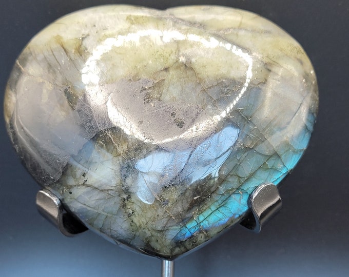Labradorite Crystal Heart Carving