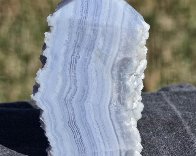 Blue Lace Agate Crystal Tower