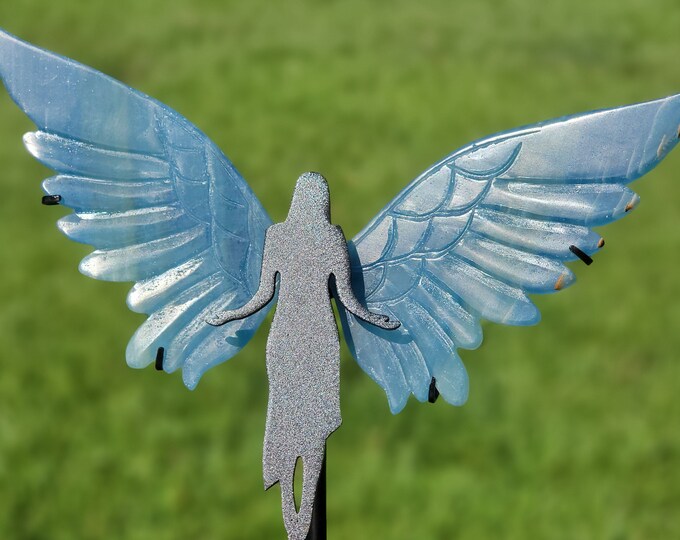 Blue Onyx Crystal Angel Wings