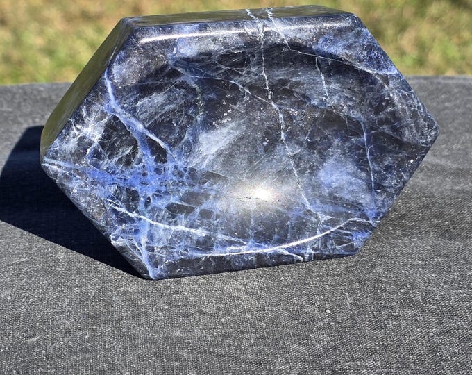 Decorative Sodalite Hexagon Crystal Bowl