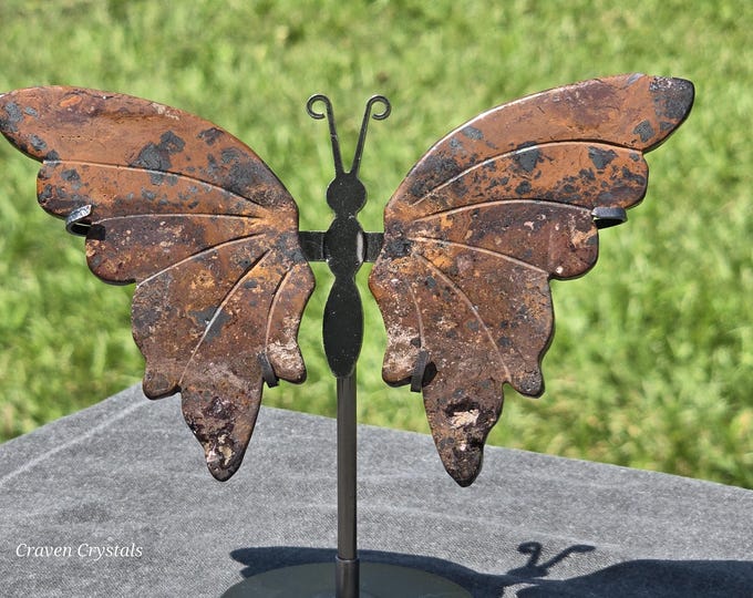 Tiger Tail Jasper Crystal Butterfly Wings