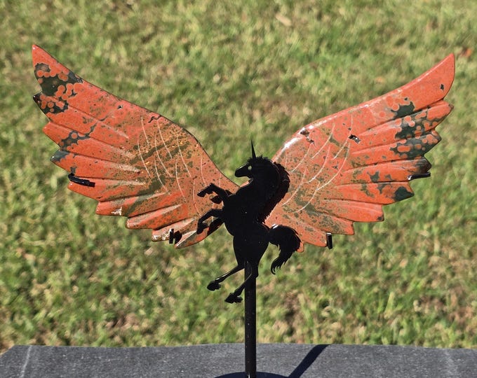 Red 8th Vein Ocean Jasper Crystal Unicorn Pegasus Wings **RARE