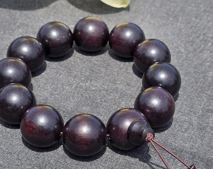 20mm Black Sandalwood Tibetan Prayer Bead Bracelet