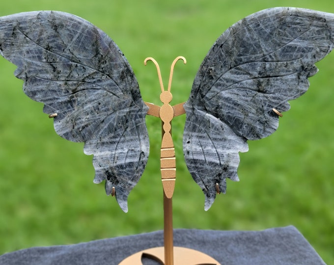 Flashy Labradorite Crystal Butterfly Wings