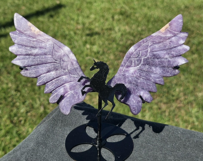 Lepidolite Crystal Unicorn Pegasus Wings