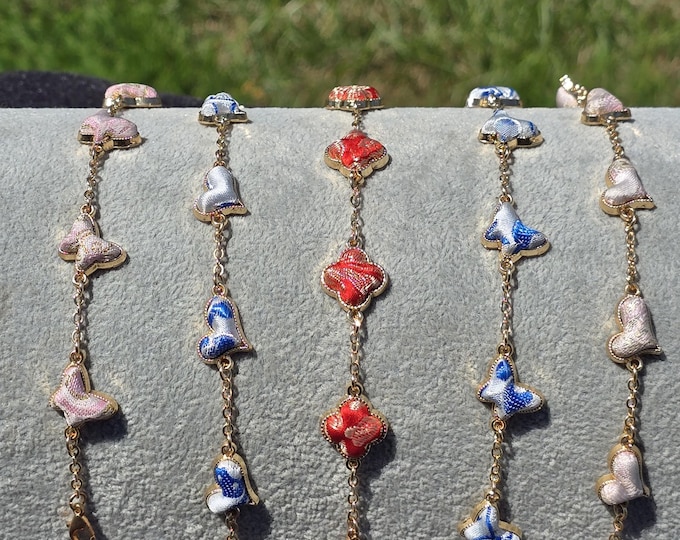 Song Brocade Bracelets: Hearts, Butterflies, Clovers